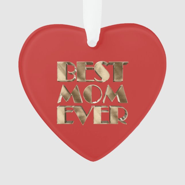 Red Heart Gold Typographie Meilleure maman jamais (devant)