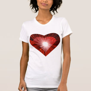 Red Heart 'heart' dames petite t-shirt blanc