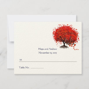 Red Heart Leaf Tree Transfert aux cartes pliées de