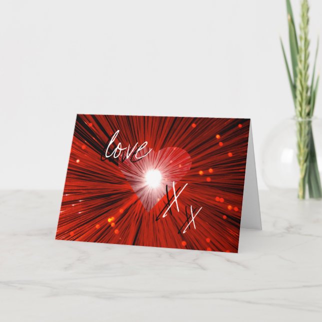 Red Heart 'love & kisses' Carte Saint Valentin (Devant)