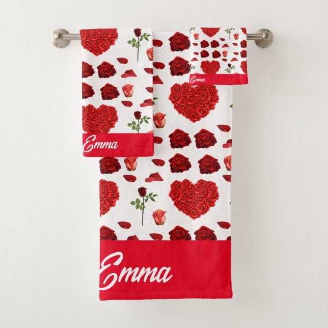 Red heart red flowers garden chic floral foliage (En situation)