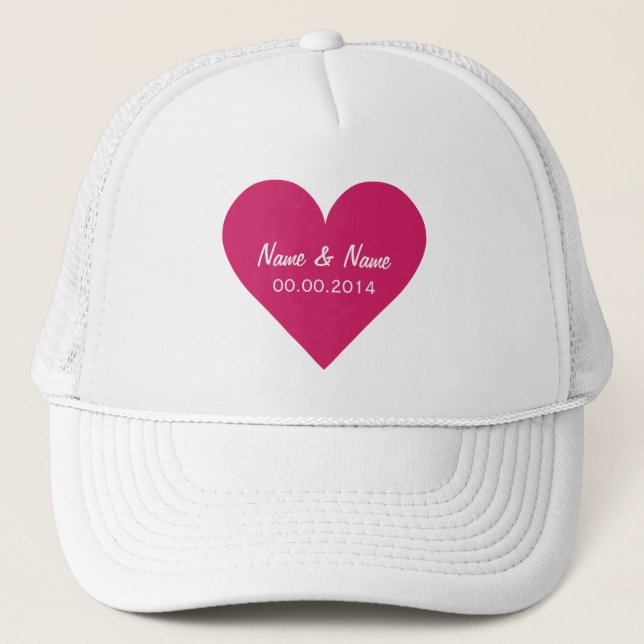 Red Heart Valentine casquettes personnalisés (Devant)