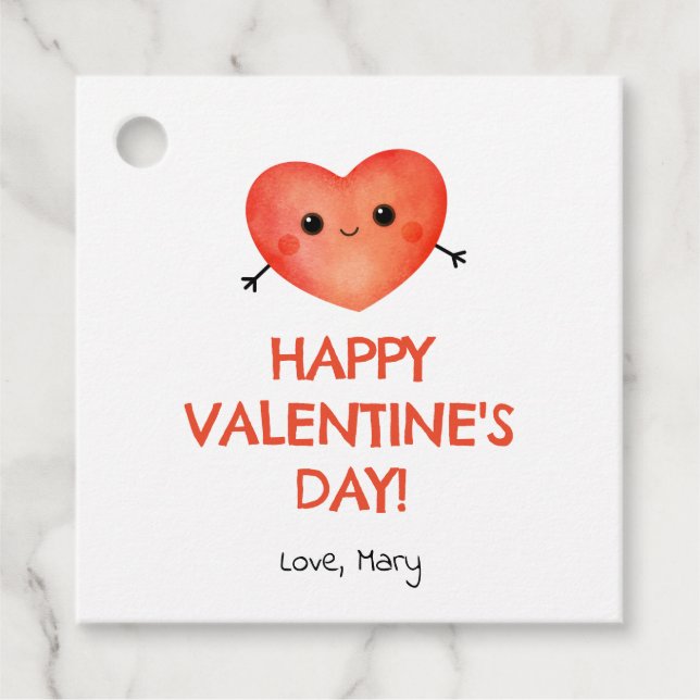 Red Heart Valentine's Day étiquette (Devant)