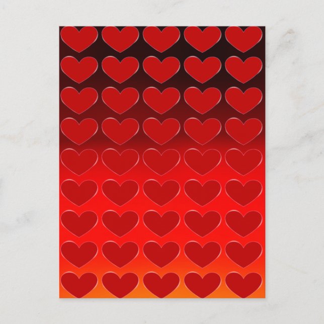 Red Hearts Charming Pop Art Love Carte postale (Devant)