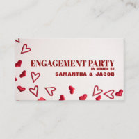 Red Hearts, Engagement Party Invitation de billets