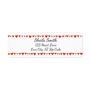 Red Hearts Étiquettes de adresse personnalisés