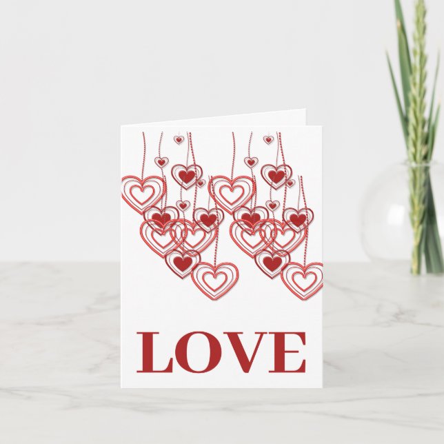 Red Hearts Love Valentine's Day Photo Note Card (Devant)