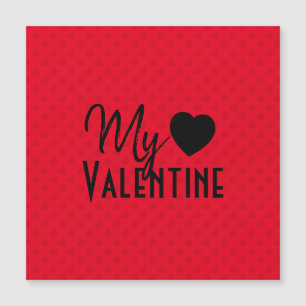 Red Hearts Motif My Valentine Calligraphy Design