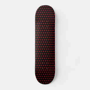Red Hearts Motif sur skateboard noir