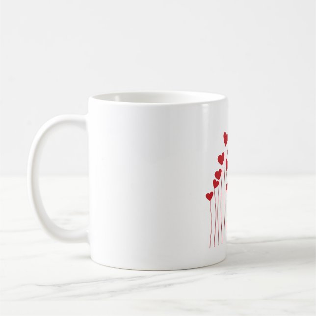 Red Hearts Romantic Mug – Love Gift for Couples (Gauche)