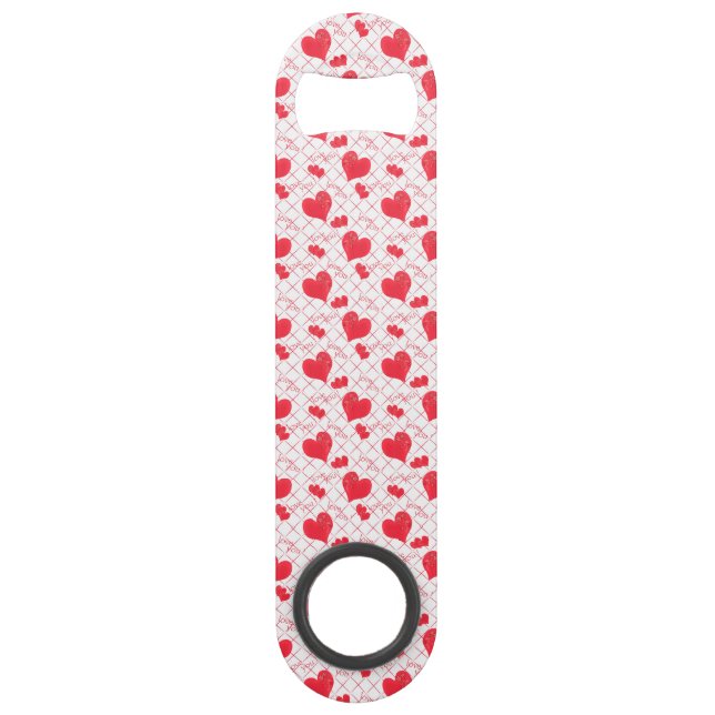 Red hearts, texte, love you, red and white. (Devant)