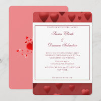 Red Hearts Valentine's Wedding Day Invitation