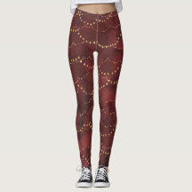 Red Holiday Lights Leggings