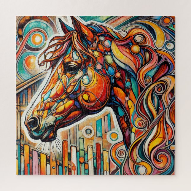Red Horse 600 Piece Puzzle Carré (Vertical)