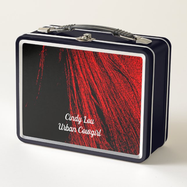 Red Horse Mane Abstrait Métal Lunchbox (Devant)