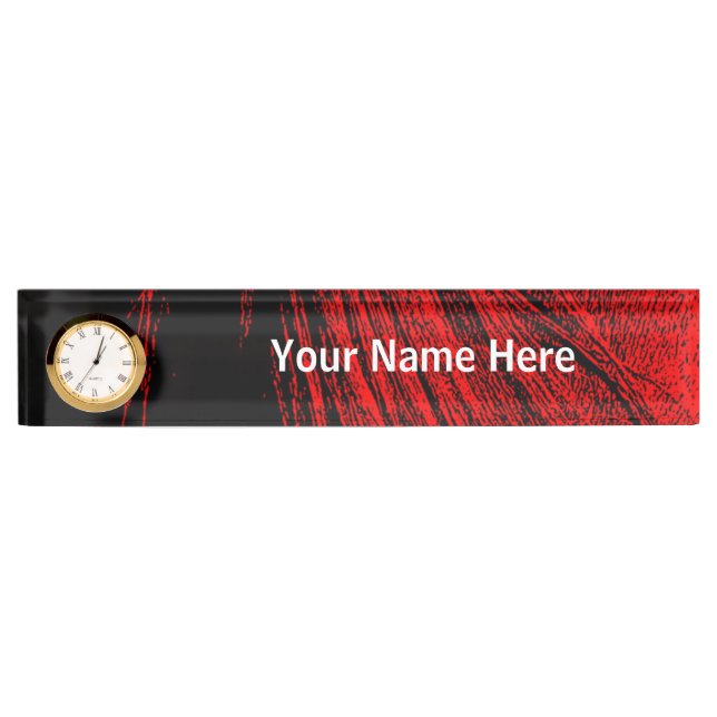 Red Horse Mane Bureau Abstrait Nom Plaque (Devant)