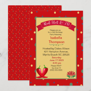 Red Hot Peppers 70th Birthday Invitation