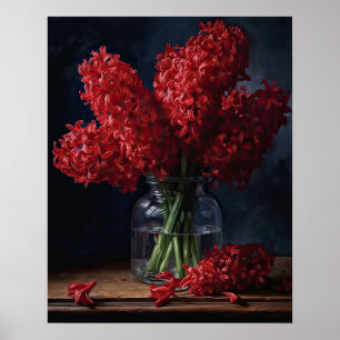 Red Hyacinth Flowers Art Imprimer Poster