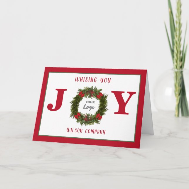Red Joy couronne logo d'entreprise Carte de vacanc (Devant)