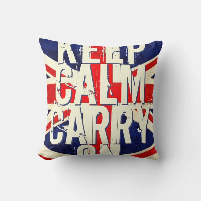 Red KEEP CALM ET Carry ON UK Coussin (Recto)
