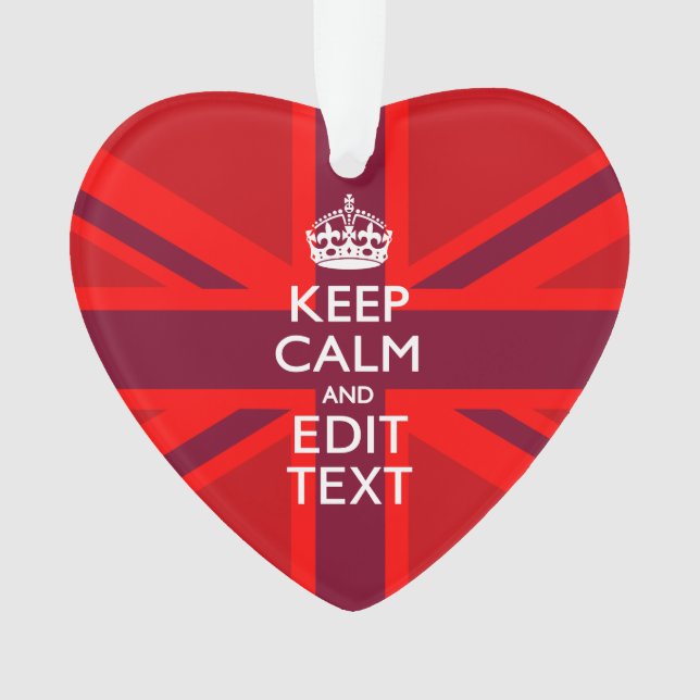 Red Keep Calm Have Your Text on Union Jack Flag (devant)