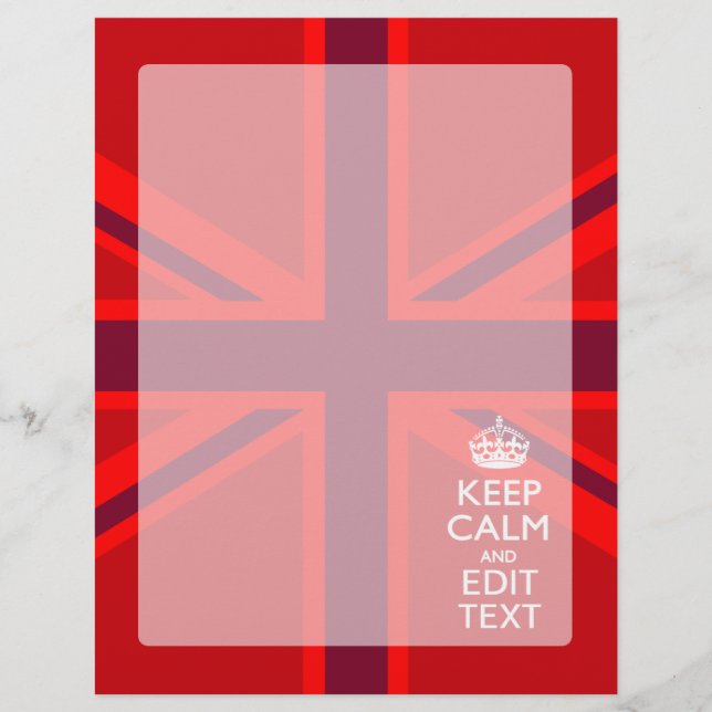 Red Keep Calm Have Your Text on Union Jack Flag (Devant)