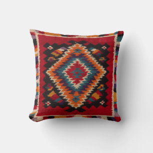 Red Kilim Coussin Royaume-Uni : Conception traditi