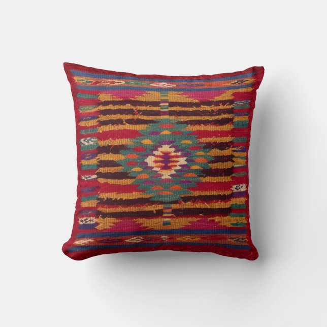 Red Kilim Coussin USA : Authenticité livrée à (Recto)