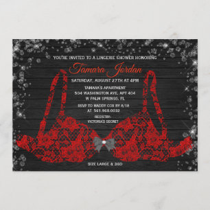 Red Lace Bra Lingerie Douche Diamond Invitation