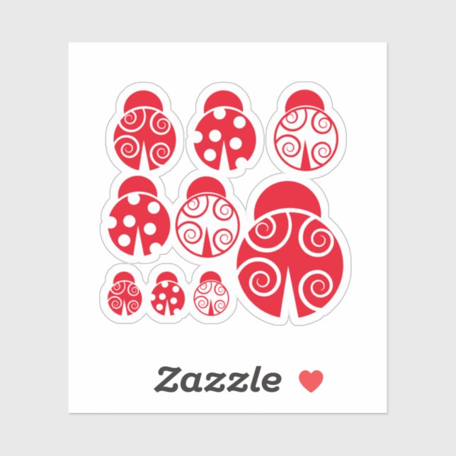 Red lady bugCustom-Cut Vinyl Sticker (Feuille)