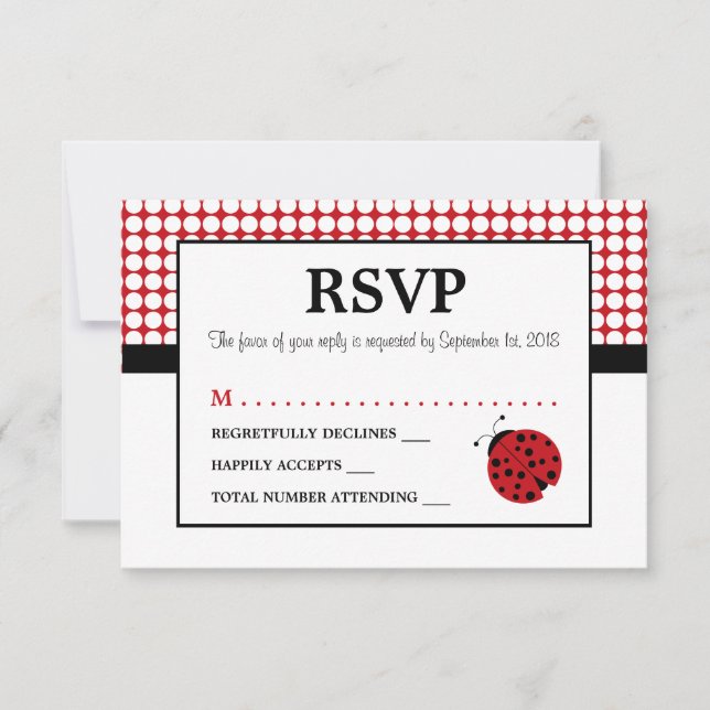 Red Ladybug Children's Birthday Party RSVP (Devant)