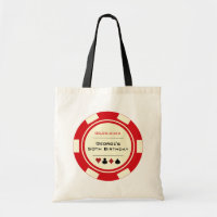 Red Las Vegas Casino Poker Chip Sac fourre-tout d'