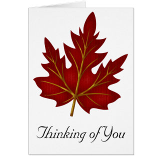 Red Leaf Penser à vous Carte d'amitié Design