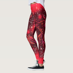 Red Leggings Bull Courir À Starry Night