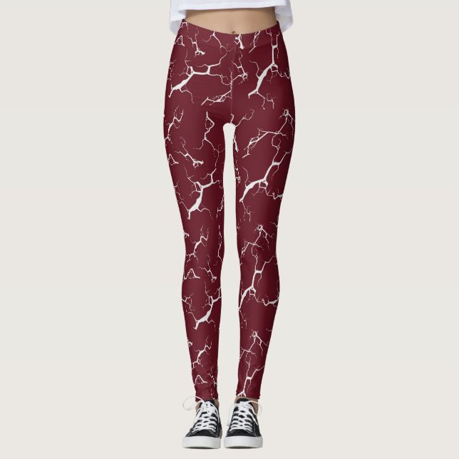 Red leggings with tie-dye design (Devant)