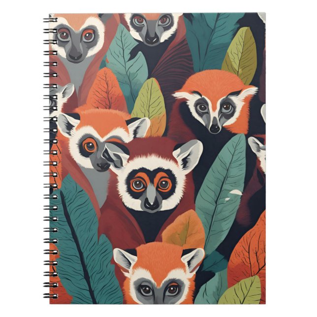 Red Lemur Carnet - Conception audacieuse inspirée  (Devant)