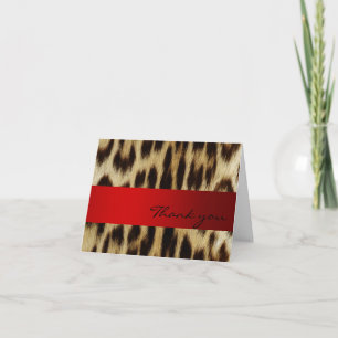 Red Leopard Monogram Stripes Merci Note