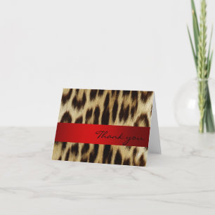 Red Leopard Monogram Stripes Merci Note