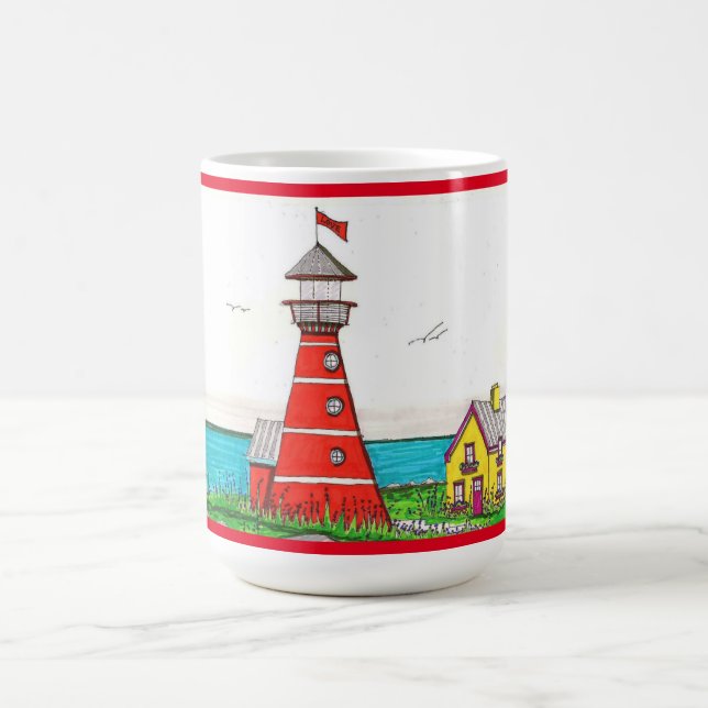 Red Lighthouse Red 15oz mug (Centre)