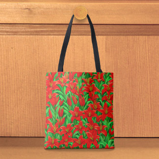 Red Lilies Tote Bag