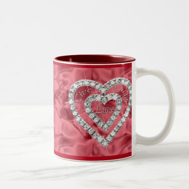 Red Live Lauder Love Diamond Heart Mug (Droit)