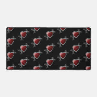 Red Love Coeur brillant contre minuit Noir