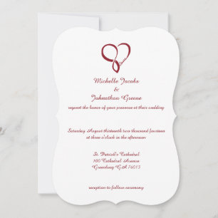 Red Love Heart Wedding Invitations