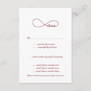 Red Love Infinity Wedding Cartes RSVP