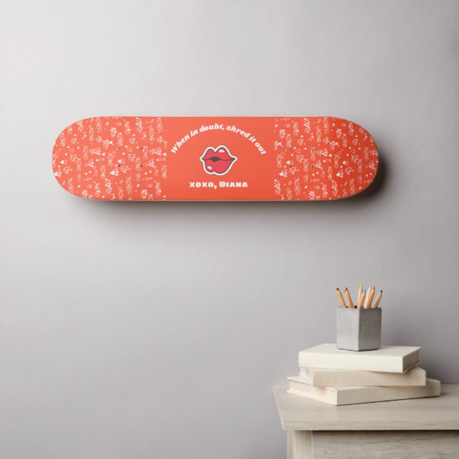 Red Love Skateboard personnalisé (Art mural (Horz))