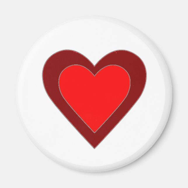 Red Maroon Hearts Saint Valentin Magnet (Devant)