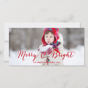 Red Merry et Bright Carte photo de vacances mode