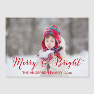 Red Merry et Bright Holiday Carte photo