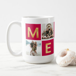 Red Merry Multi Photo Holiday Photo Mug