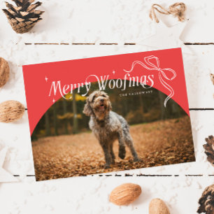 Red Merry Woofmas Chien Noël Carte de Noël